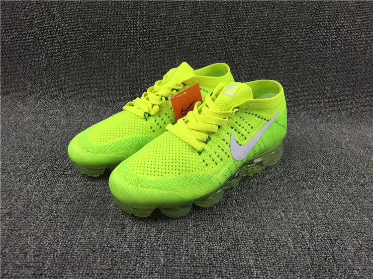 Nike Flyknit Air VaporMax 2018 Men\'s Running Shoes Fluorescent green